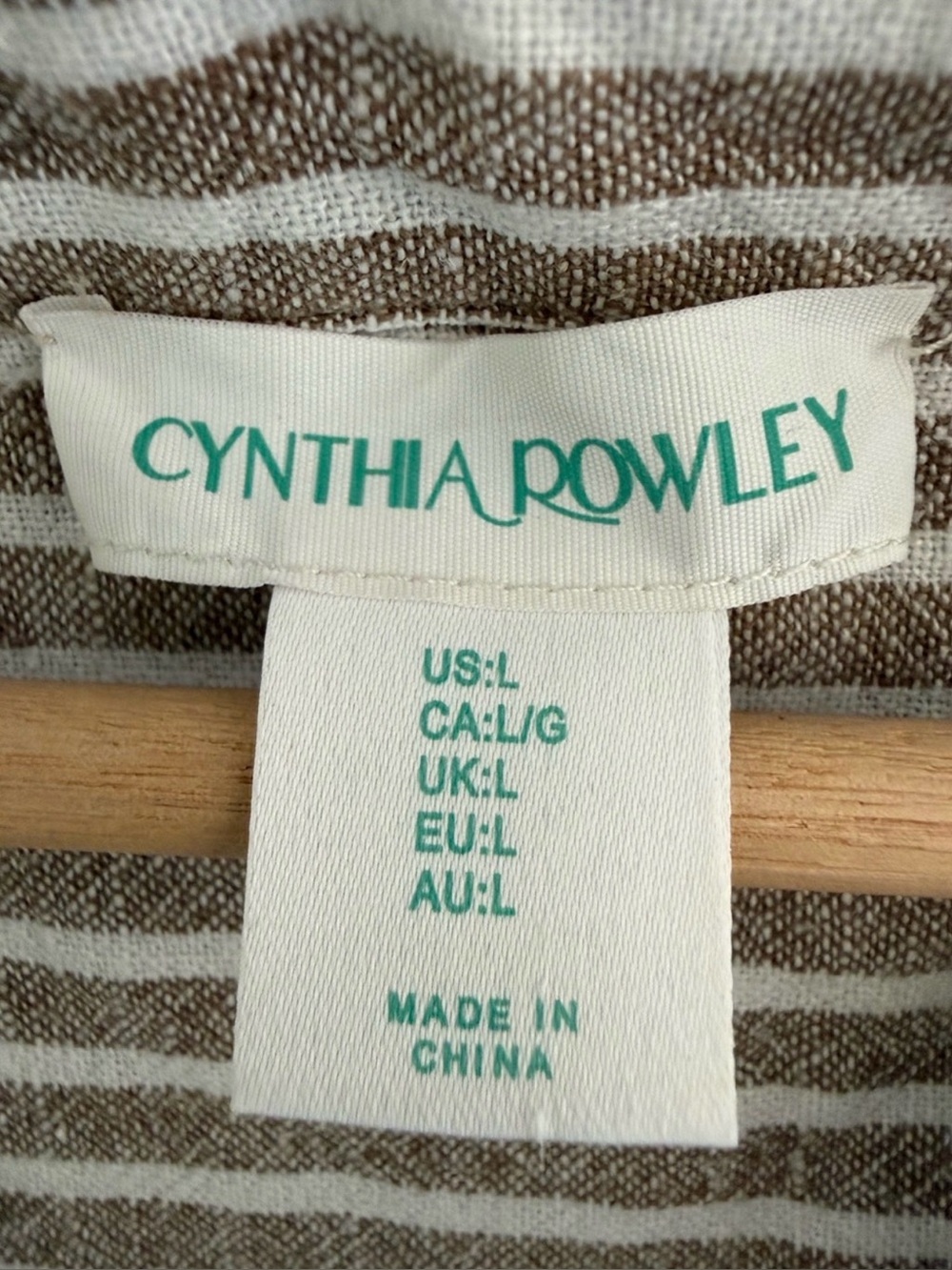 Cynthia Rowley Beige and White Striped Tiered Maxi Linen Dress - Picture 8 of 8